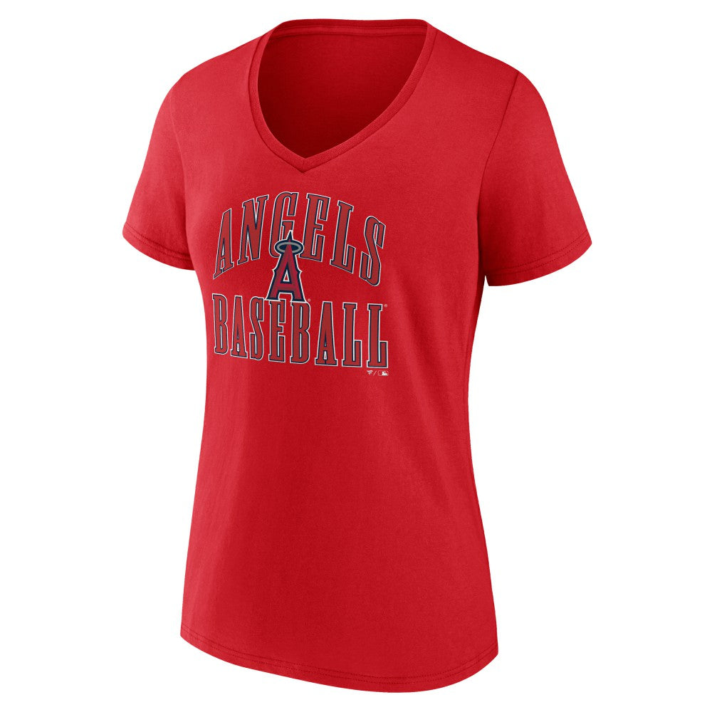 Los Angeles Angels Women's Victory Script V-Neck T-Shirt - Red T-shirts