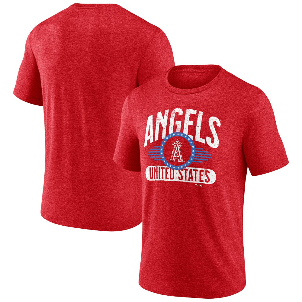 Los Angeles Angels Badge of Honor Tri-Blend T-Shirt - Red T-shirts