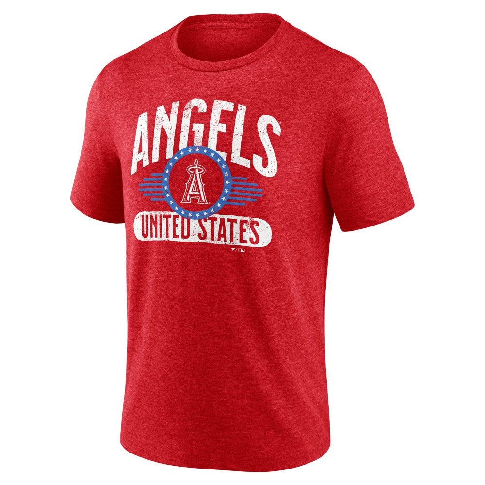 Los Angeles Angels Badge of Honor Tri-Blend T-Shirt - Red T-shirts