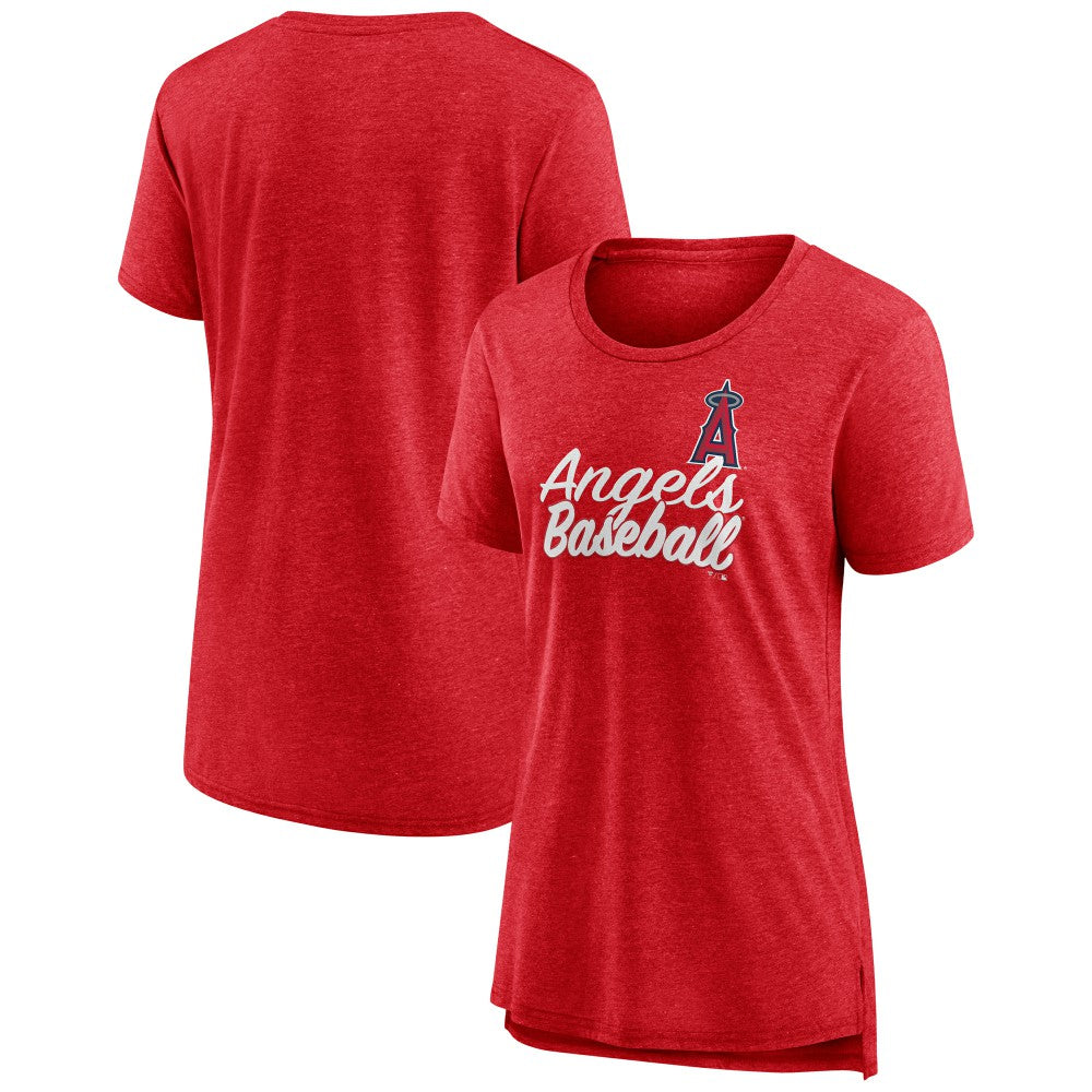 Los Angeles Angels Women's Practice Time Tri-Blend T-Shirt - Red T-shirts