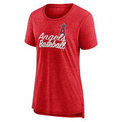 Los Angeles Angels Women's Practice Time Tri-Blend T-Shirt - Red T-shirts