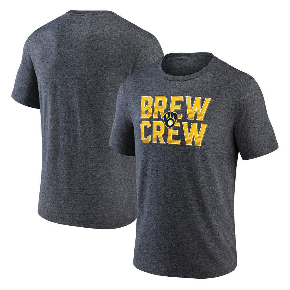 Milwaukee Brewers Brew Crew Fancy Tri-Blend T-Shirt - Charcoal T-shirts