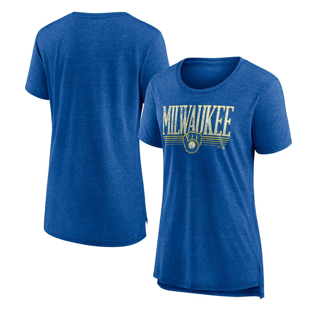 Milwaukee Brewers Women's Toppler Tri-Blend T-Shirt - Royal T-shirts