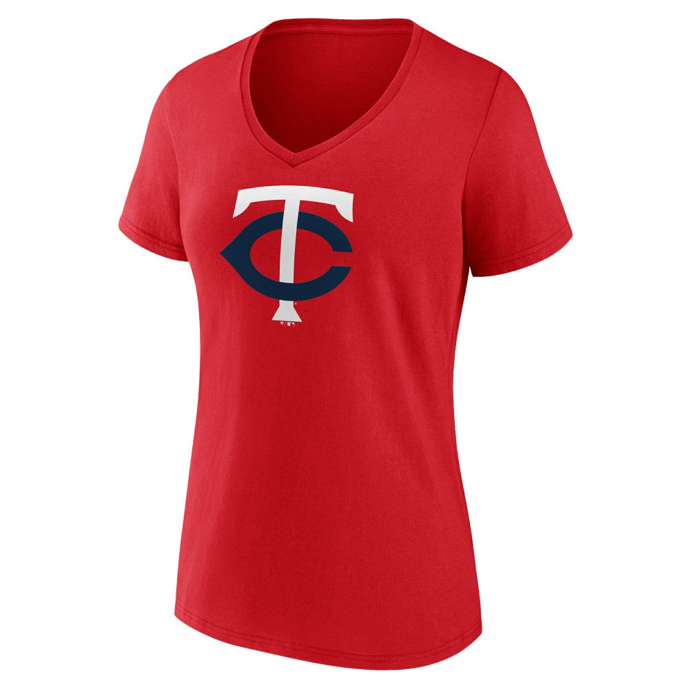 Minnesota Twins Women's Official Logo V-Neck T-Shirt - Red T-shirts