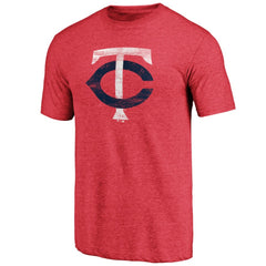 Minnesota Twins Weathered Official Logo Tri-Blend T-Shirt - Red T-shirts