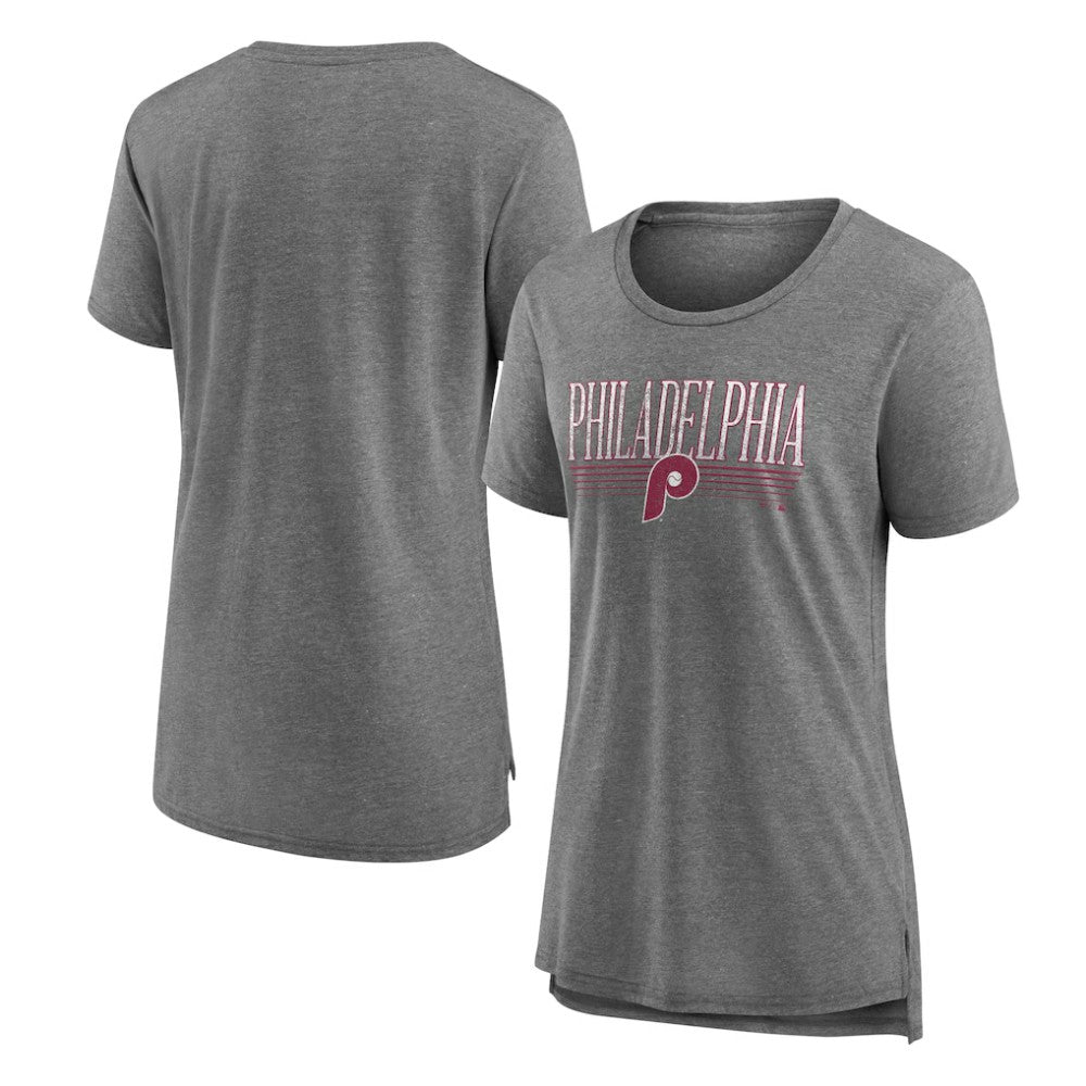 Philadelphia Phillies Women's Toppler Tri-Blend T-Shirt - Gray T-shirts