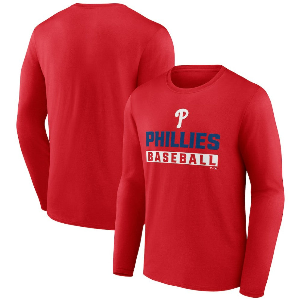 Philadelphia Phillies Let's Go Long Sleeve T-Shirt - Red T-shirts