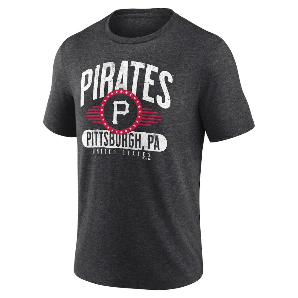 Pittsburgh Pirates Badge of Honor Tri-Blend T-Shirt - Charcoal T-shirts