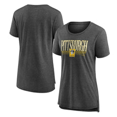 Pittsburgh Pirates Women's Toppler Tri-Blend T-Shirt - Gray T-shirts