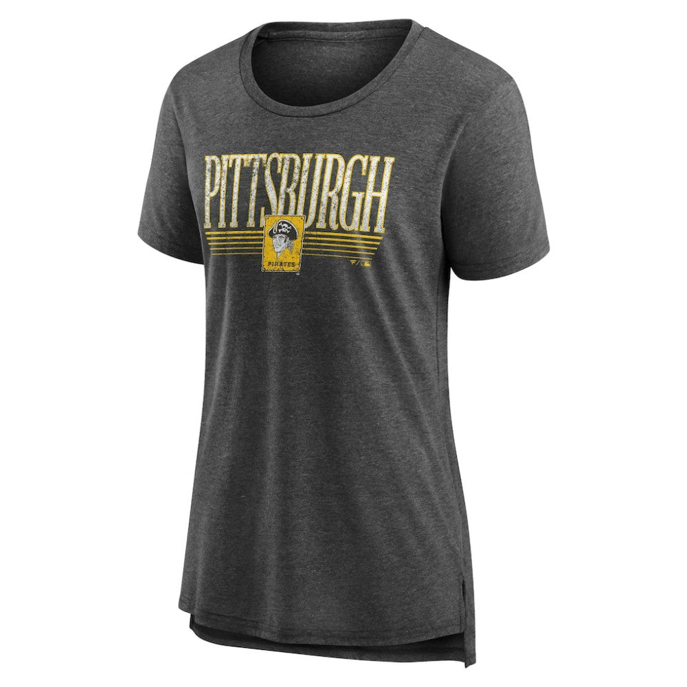 Pittsburgh Pirates Women's Toppler Tri-Blend T-Shirt - Gray T-shirts