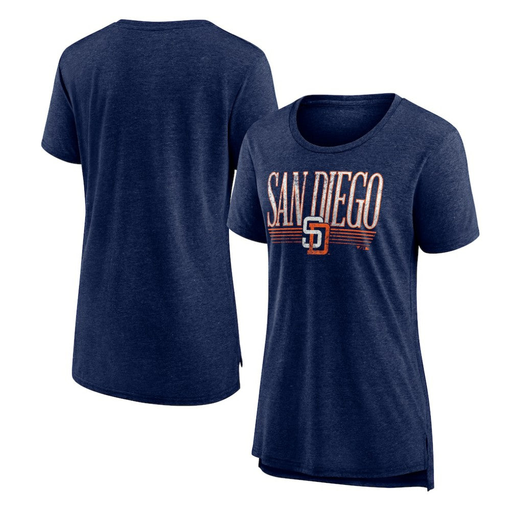 San Diego Padres Women's Toppler Tri-Blend T-Shirt - Navy T-shirts