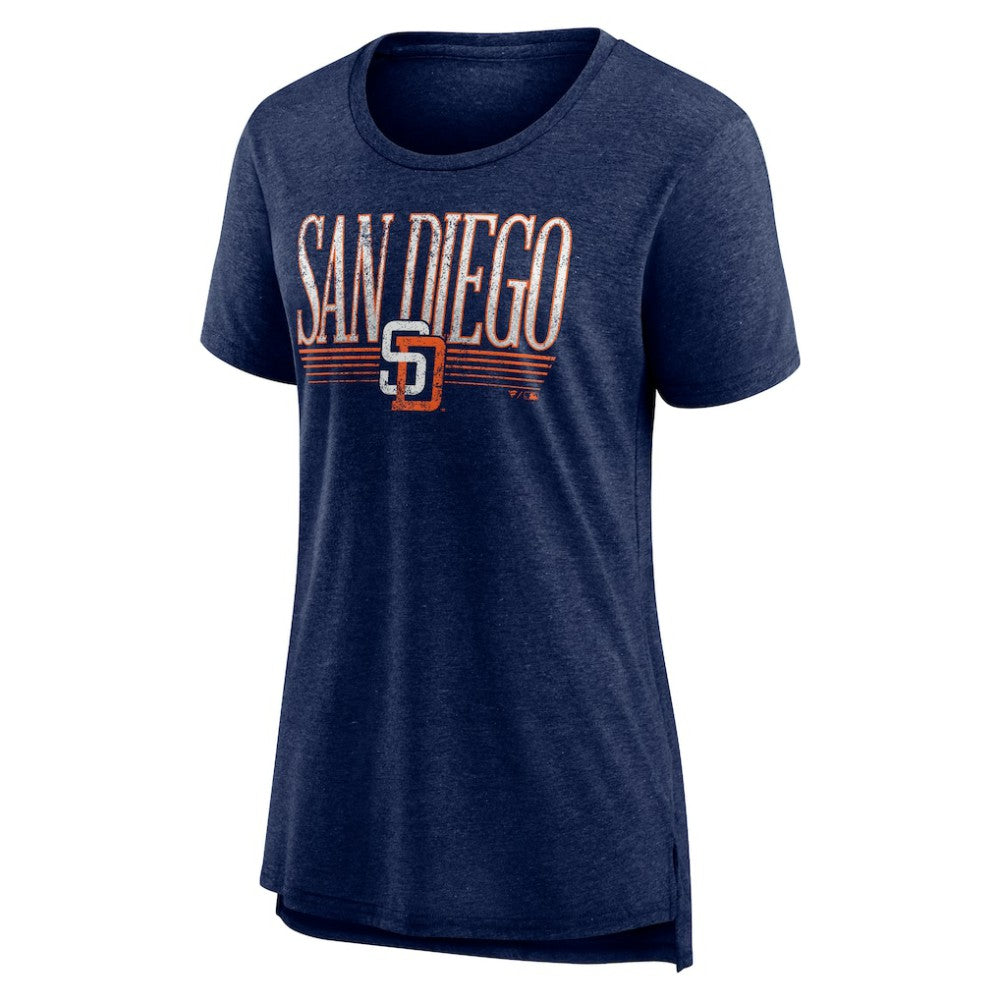San Diego Padres Women's Toppler Tri-Blend T-Shirt - Navy T-shirts