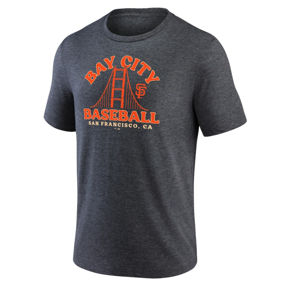 San Francisco Giants Bay City Baseball Tri-Blend T-Shirt - Charcoal T-shirts