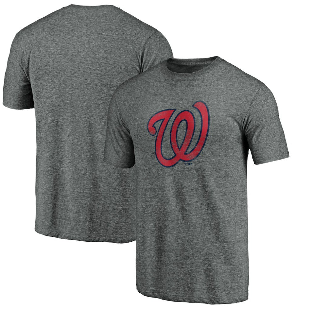 Washington Nationals Weathered Official Logo Tri-Blend T-Shirt - Heather Gray T-shirts