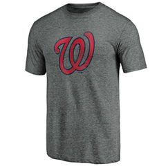 Washington Nationals Weathered Official Logo Tri-Blend T-Shirt - Heather Gray T-shirts