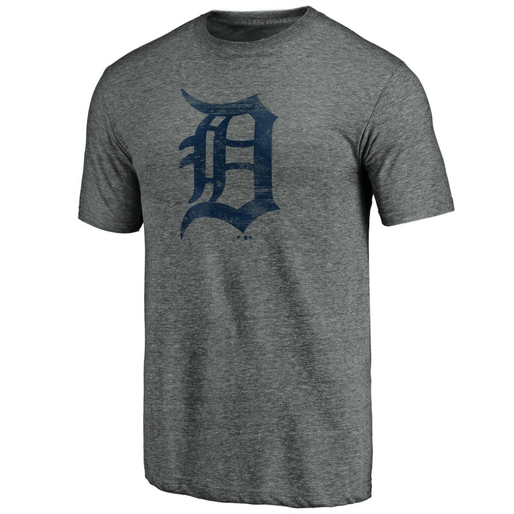 Detroit Tigers Weathered Official Logo Tri-Blend T-Shirt - Heather Gray T-shirts