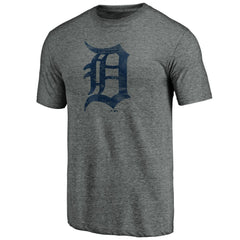 Detroit Tigers Weathered Official Logo Tri-Blend T-Shirt - Heather Gray T-shirts