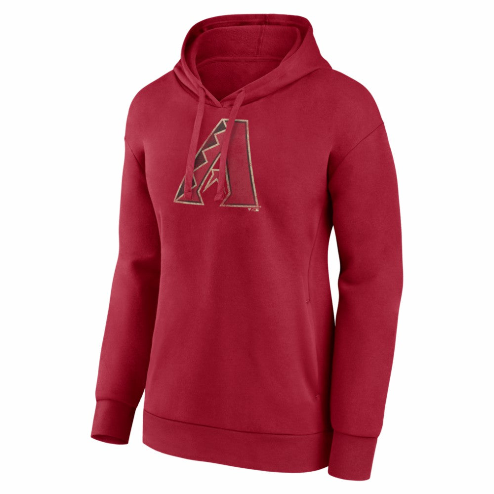 Arizona Diamondbacks Women's Distressed Team Pullover Hoodie - Red Hoodies