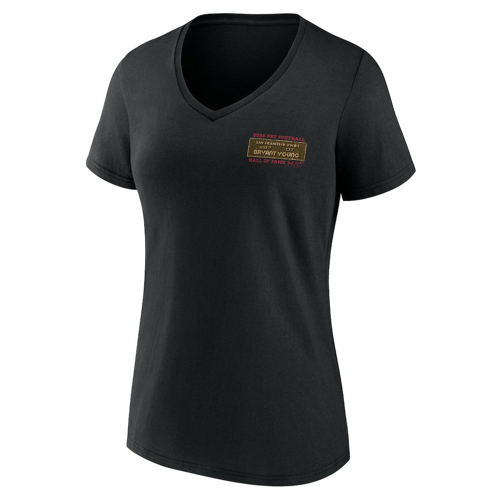 Bryant Young San Francisco 49ers Women's Hall of Fame V-Neck T-Shirt Black
