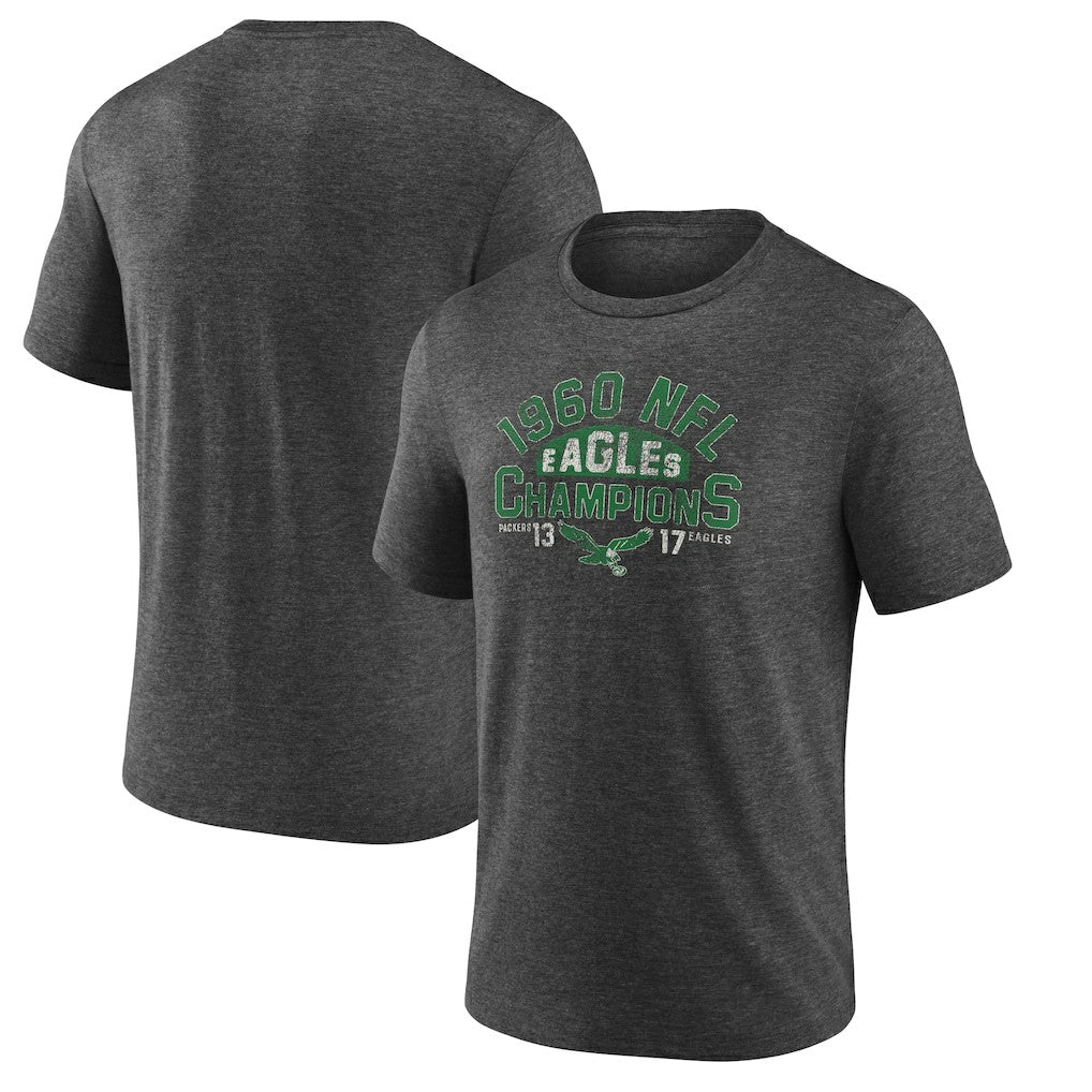 Philadelphia Eagles Old Fashioned Tri-Blend T-Shirt Charcoal