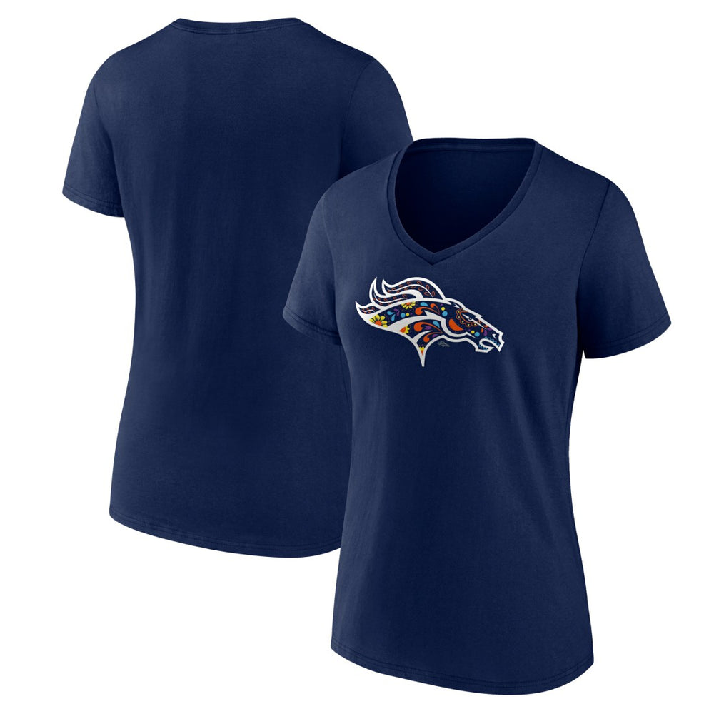 Denver Broncos Women's Mexico Bronco V-Neck T-Shirt Navy