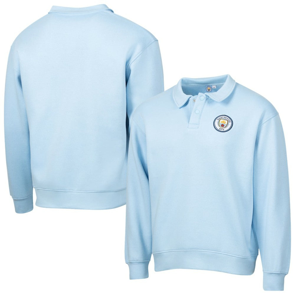 Manchester City Sport Design Sweden Retro Relaxed Fleece Sweatshirt Light Blue sale