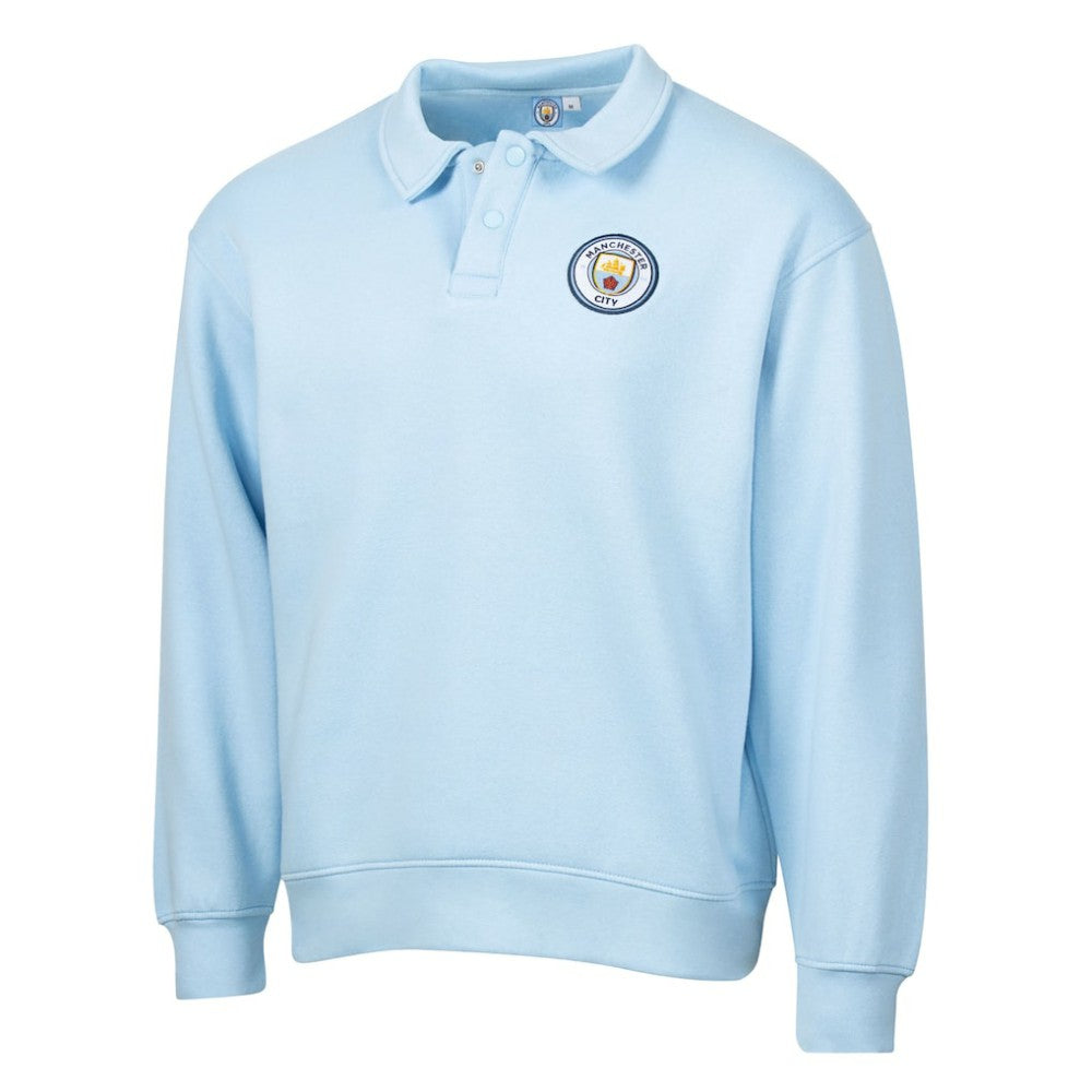 Manchester City Sport Design Sweden Retro Relaxed Fleece Sweatshirt Light Blue sale