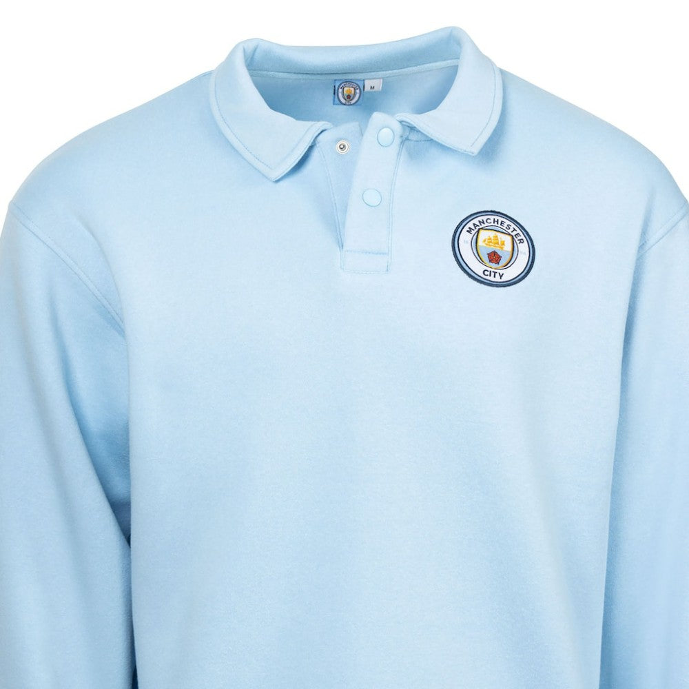 Manchester City Sport Design Sweden Retro Relaxed Fleece Sweatshirt Light Blue sale