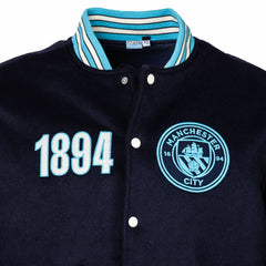 Manchester City Sport Design Sweden Free Kick Wool Varsity Jacket Navy