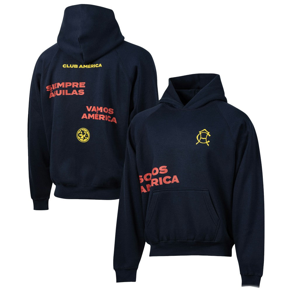 Club America Sport Design Sweden Overtime Oversized Raglan Hoodie Navy shop