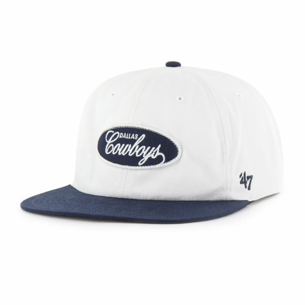 Dallas Cowboys '47 Foundational Captain Snapback Hat White/Navy