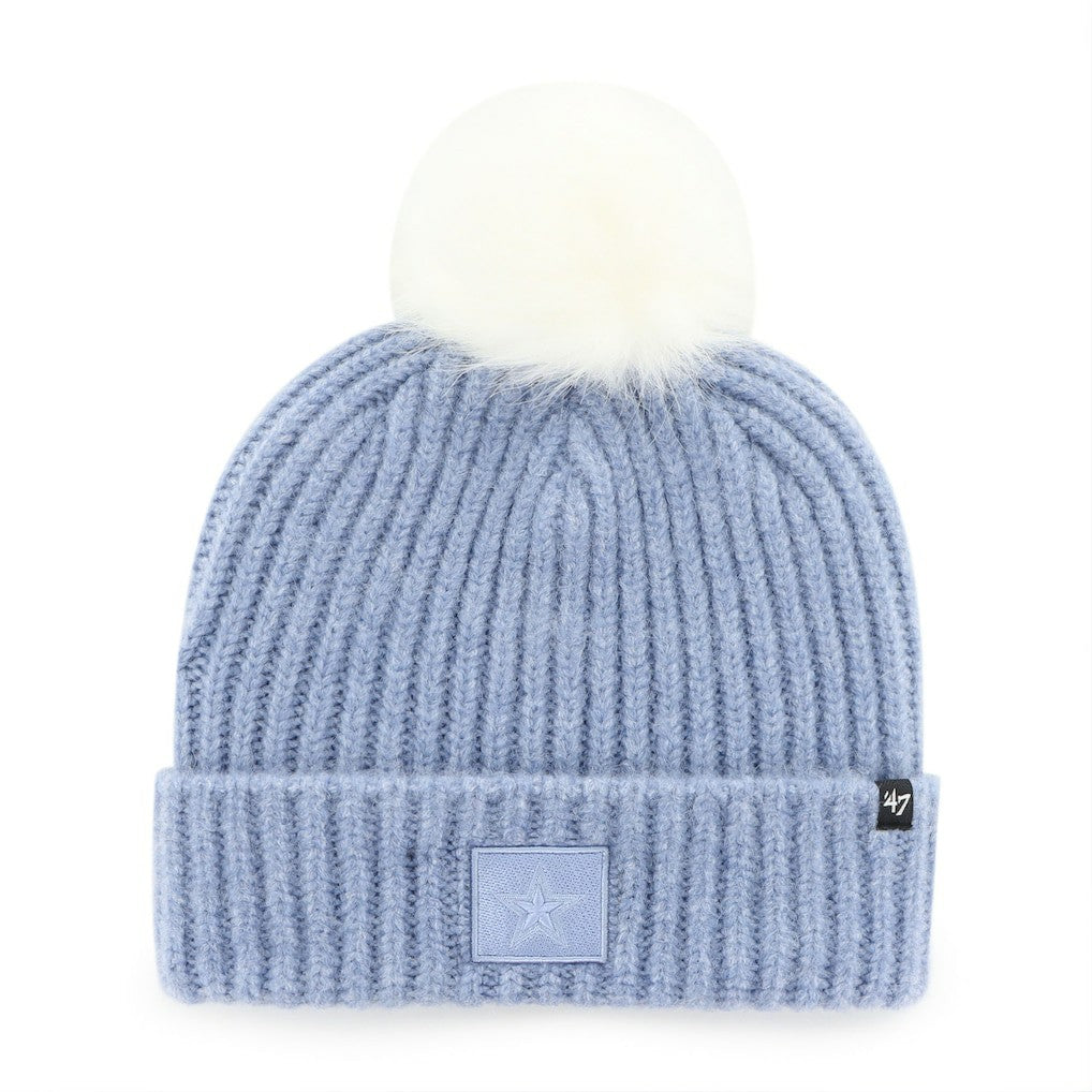 Dallas Cowboys '47 Women's Mellow Cuffed Knit Hat with Pom Light Blue