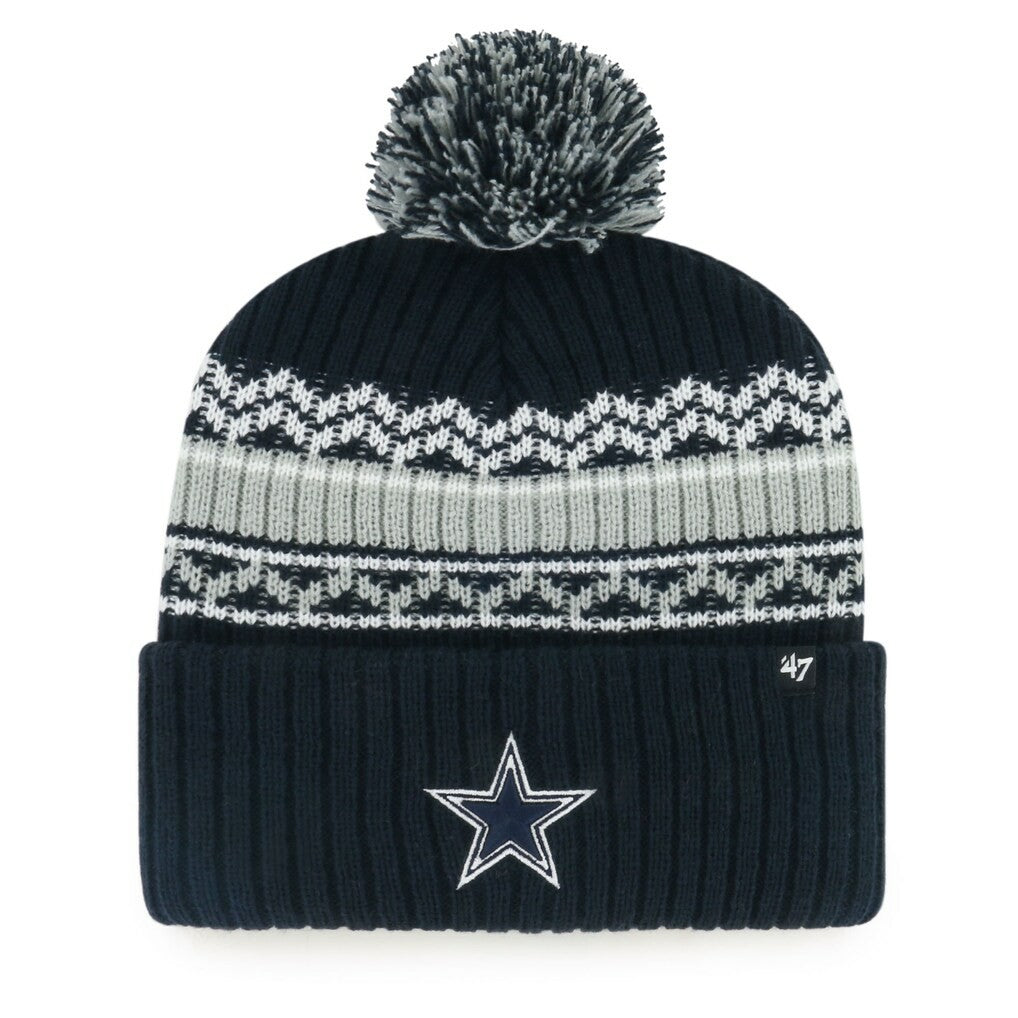Dallas Cowboys '47 Youth Polar Vortex Cuffed Knit Hat with Pom Navy