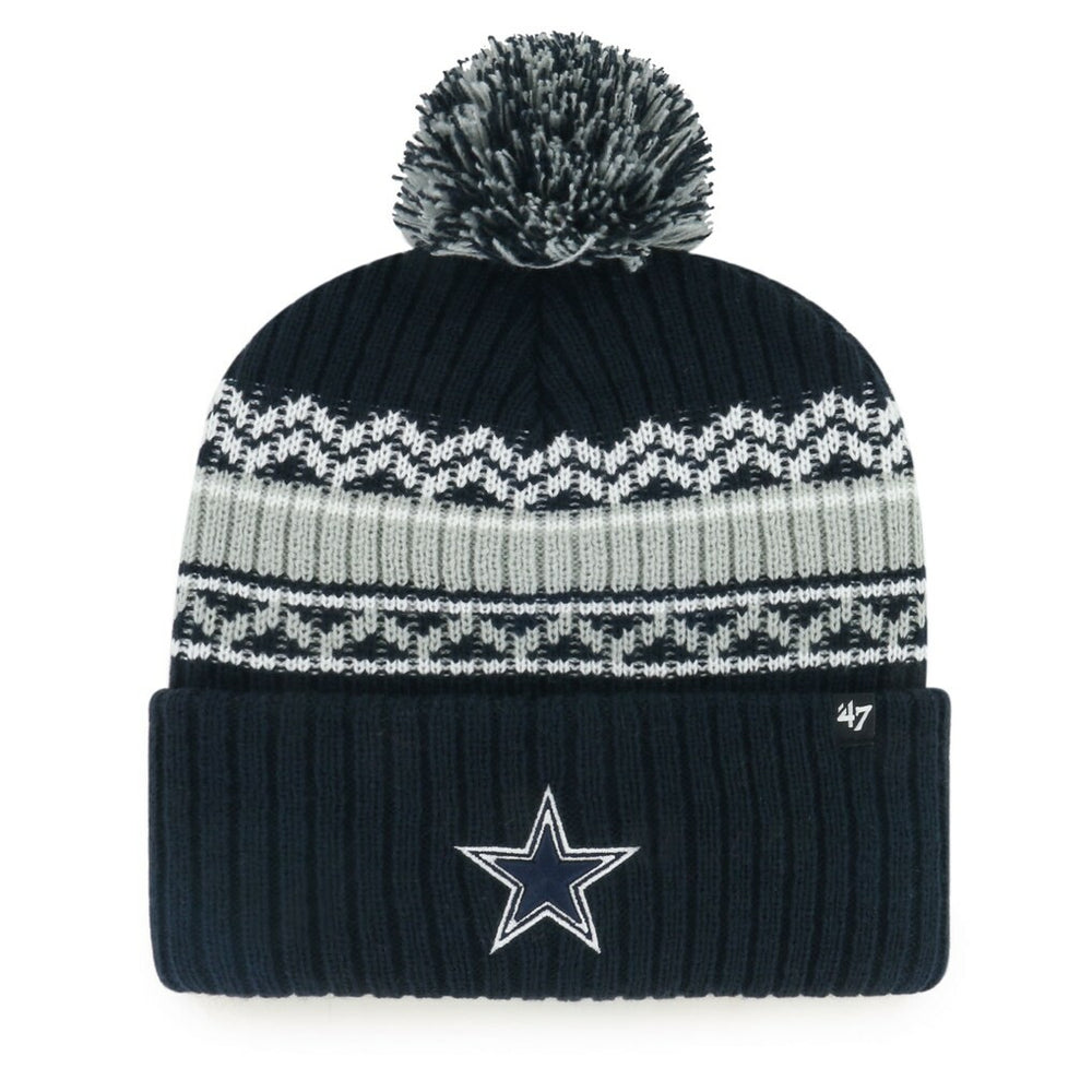 Dallas Cowboys '47 Youth Polar Vortex Cuffed Knit Hat with Pom Navy
