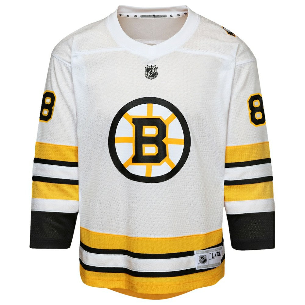 NHL David Pastrnak Boston Bruins Youth Home Replica Player Jersey - White