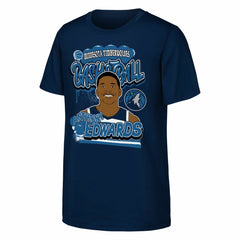 Anthony Edwards Minnesota Timberwolves Outerstuff Youth Baller T-Shirt Navy