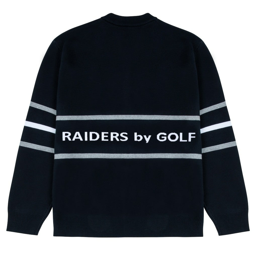 Las Vegas Raiders GOLF WANG Jacquard Pullover Sweater Black