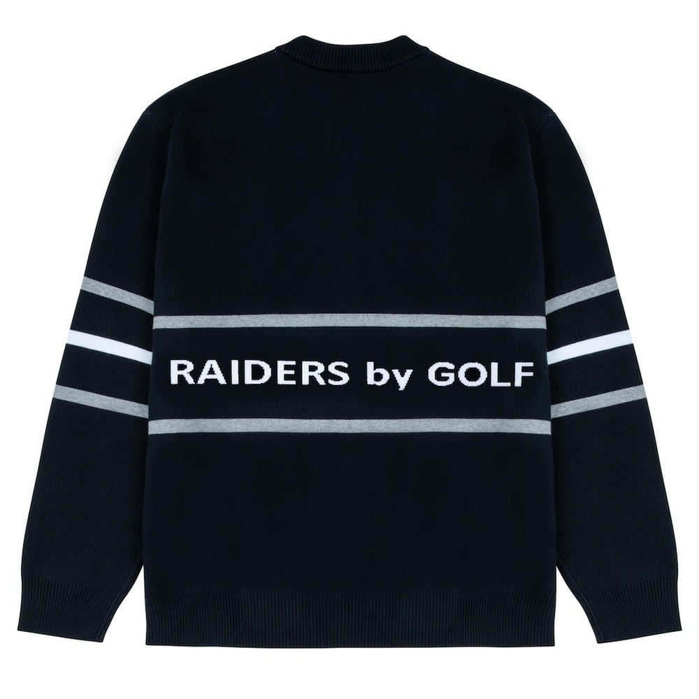 Las Vegas Raiders GOLF WANG Jacquard Pullover Sweater Black