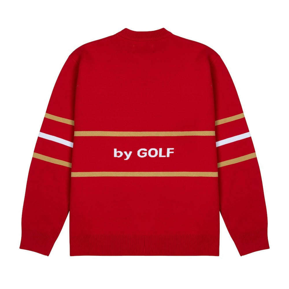 San Francisco 49ers GOLF WANG Jacquard Pullover Sweater Scarlet