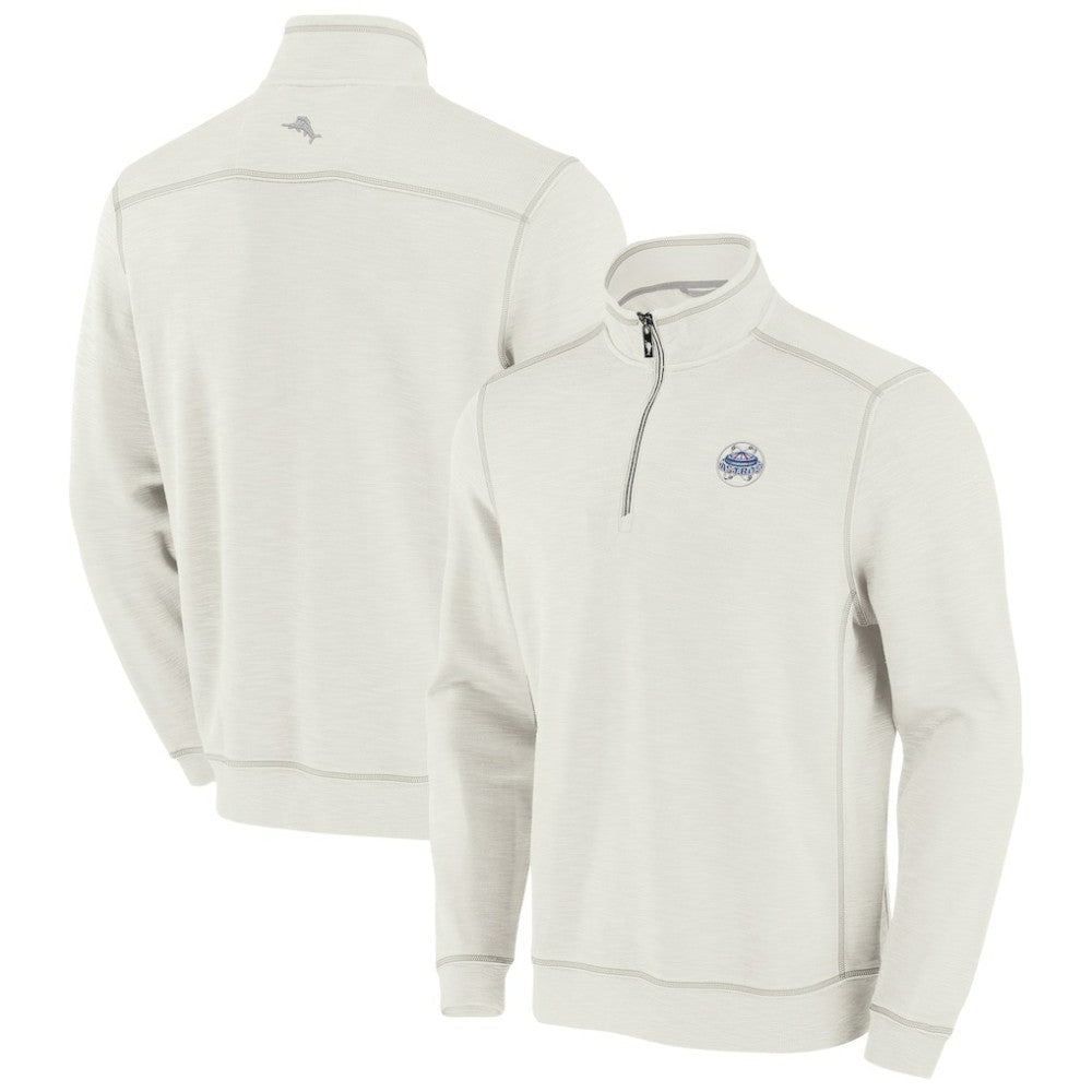 Houston Astros Tommy Bahama Sport Tobago Bay Tri-Blend Half-Zip Sweatshirt - Cream Sweatshirts
