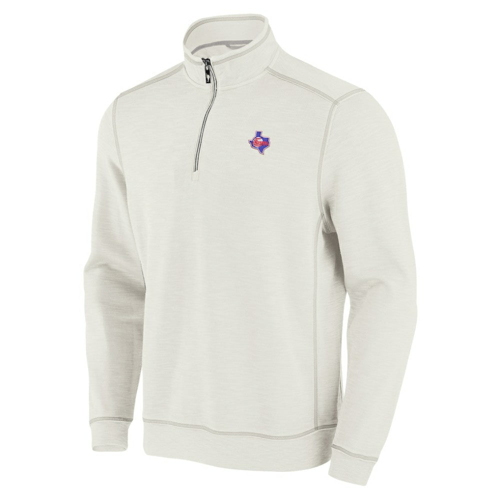 Texas Rangers Tommy Bahama Sport Tobago Bay Tri-Blend Half-Zip Sweatshirt - Cream Sweatshirts