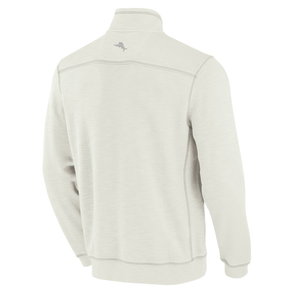 Cincinnati Reds Tommy Bahama Sport Tobago Bay Tri-Blend Half-Zip Sweatshirt - Cream Sweatshirts