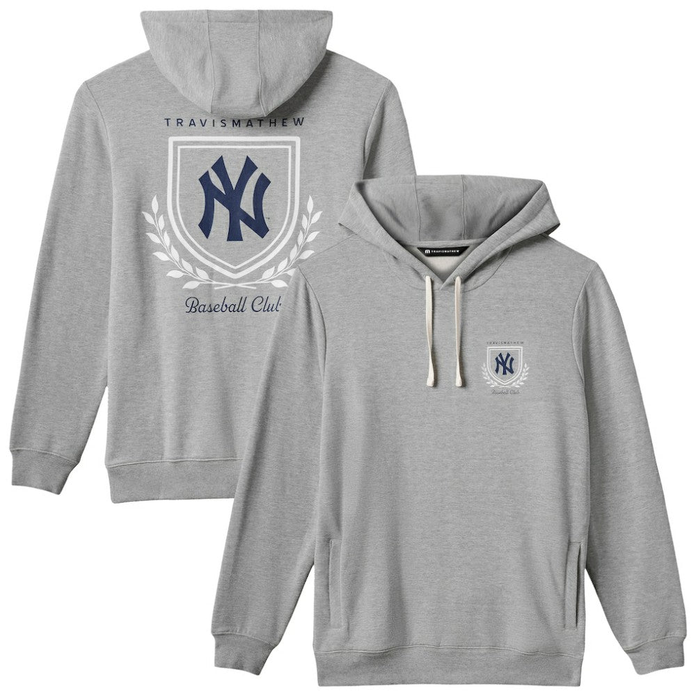 New York Yankees TravisMathew Fleece Stadium Hoodie - Gray Hoodies