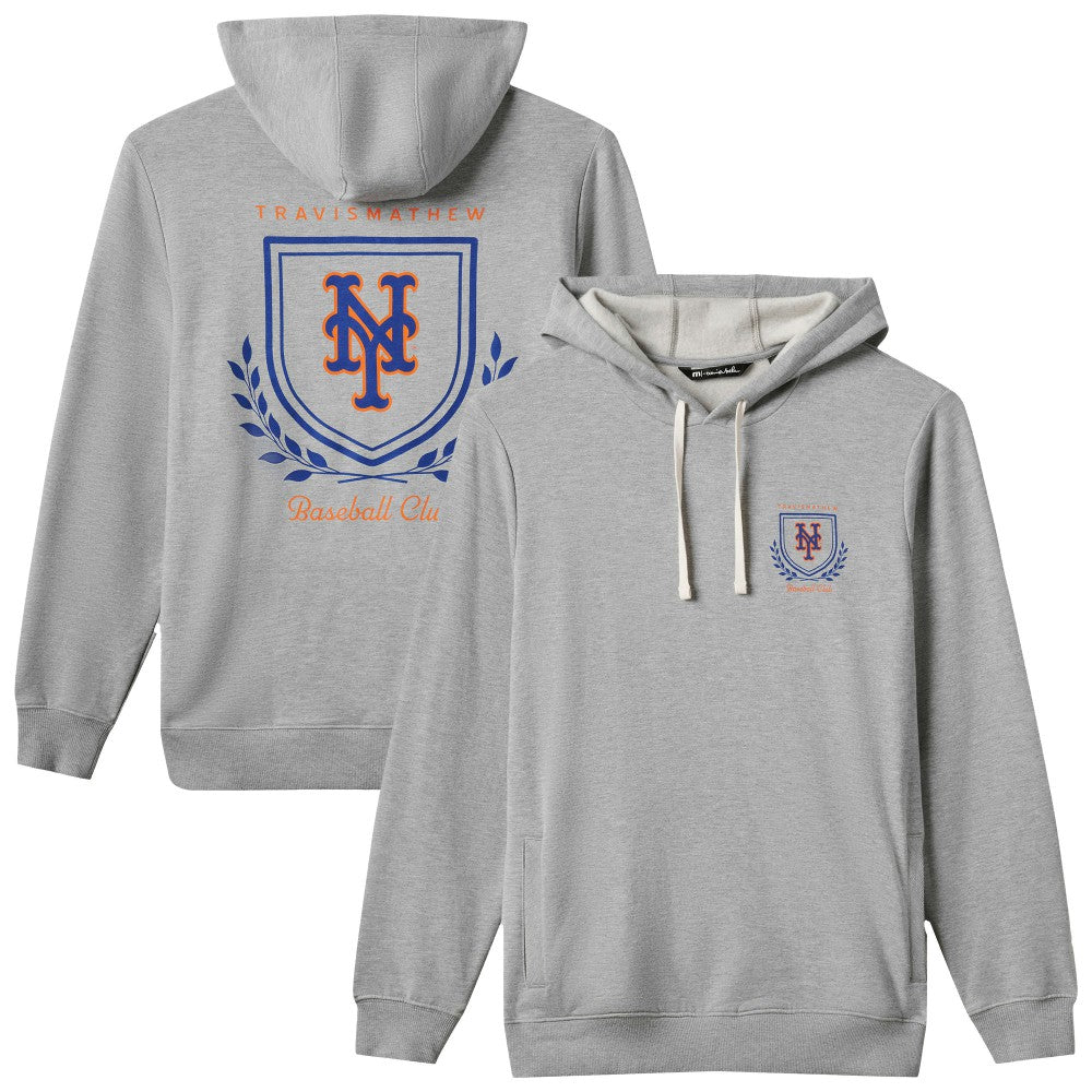 New York Mets TravisMathew Fleece Stadium Hoodie - Gray Hoodies