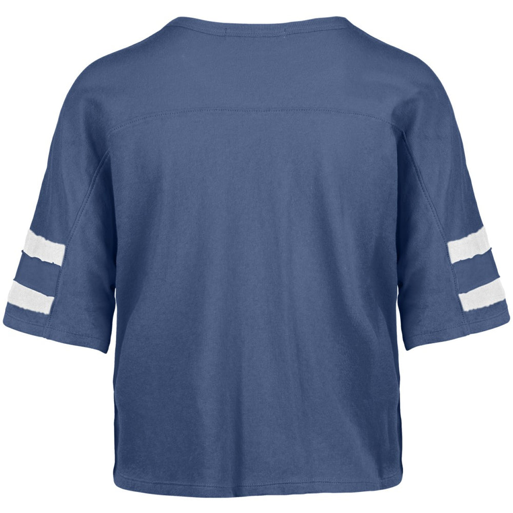 Detroit Lions '47 Women's Premier Scout Cropped V-Neck T-Shirt Blue