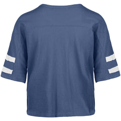 Detroit Lions '47 Women's Premier Scout Cropped V-Neck T-Shirt Blue