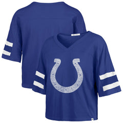 Indianapolis Colts '47 Women's Premier Scout Cropped V-Neck T-Shirt Royal