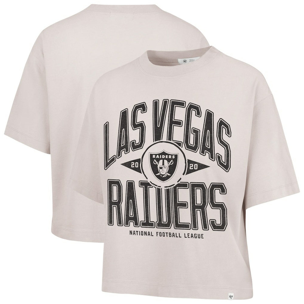 Las Vegas Raiders '47 Women's Cropped Windthrow Ravine T-Shirt Natural