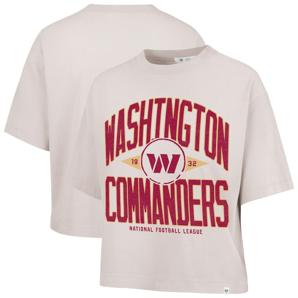 Washington Commanders '47 Women's Cropped Windthrow Ravine T-Shirt Natural