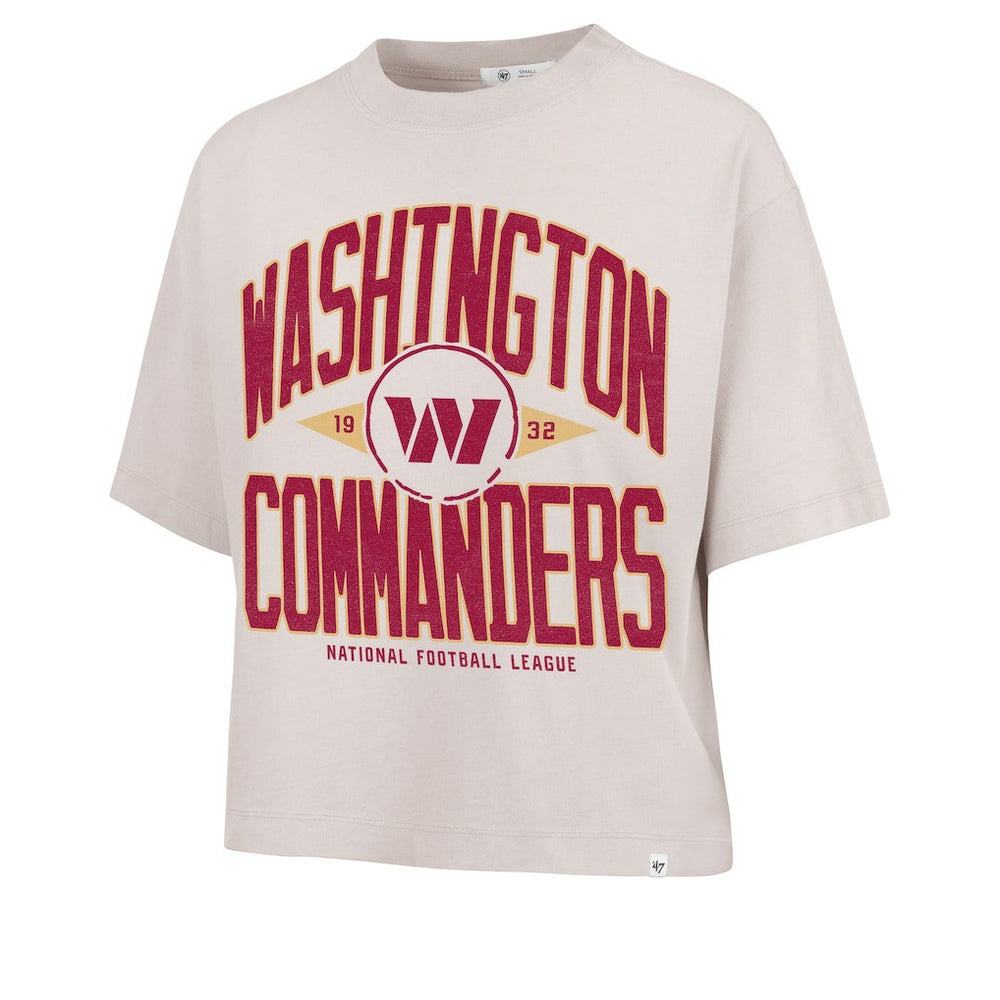 Washington Commanders '47 Women's Cropped Windthrow Ravine T-Shirt Natural